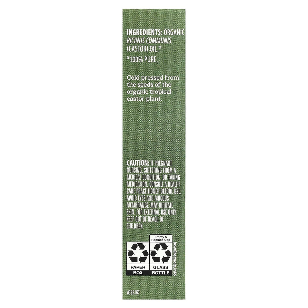 Aura Cacia Organic Castor Essential Oil, 0.31 Fl Oz