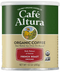 Cafe Altura Organic French Roast Ground Coffee, Case of 6, 10 Oz Cans