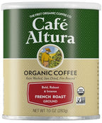 Cafe Altura Organic French Roast Ground Coffee, Case of 6, 10 Oz Cans