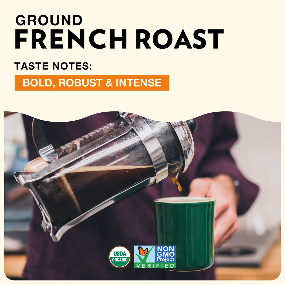 Cafe Altura Organic French Roast Ground Coffee, Case of 6, 10 Oz Cans