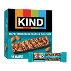 KIND Dark Chocolate Nuts and Sea Salt Snack Bars, Case of 6, 6 Count Boxes, 1.4 Oz Bars