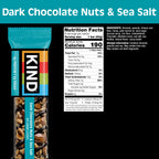 KIND Dark Chocolate Nuts and Sea Salt Snack Bars, Case of 6, 6 Count Boxes, 1.4 Oz Bars
