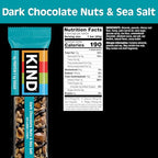 KIND Dark Chocolate Nuts and Sea Salt Snack Bars, Case of 6, 6 Count Boxes, 1.4 Oz Bars