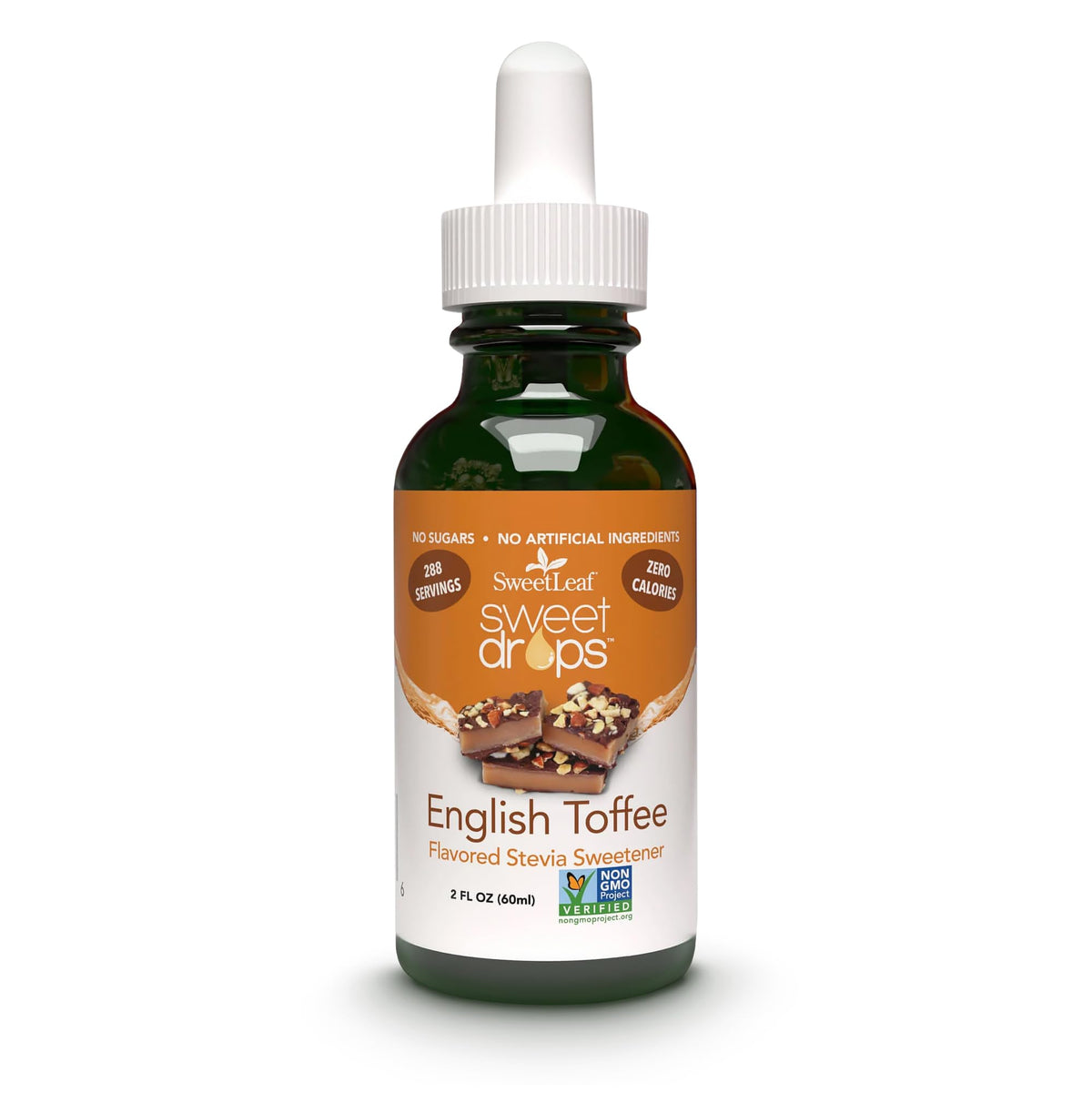 SweetLeaf Sweet Drops English Toffee Liquid Stevia, Case of 6, 2 Fl Oz Bottles