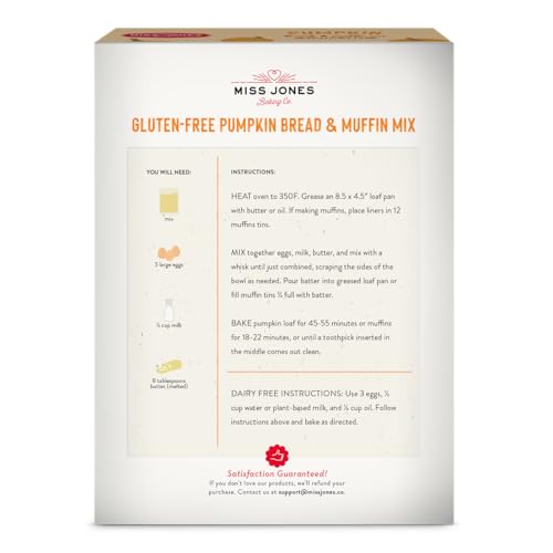 Miss Jones Baking Co. Gluten Free Pumpkin Spice Muffin And Bread Mix, Case of 6, 14 oz Boxes