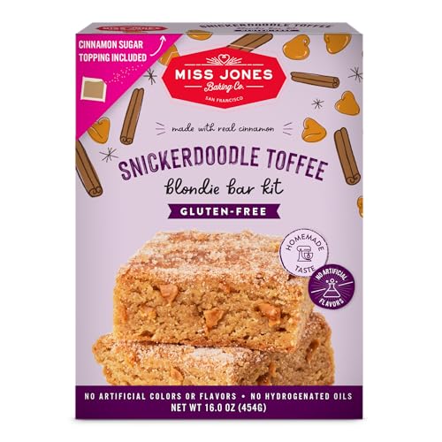 Miss Jones Baking Co. Gluten-Free Snickerdoodle Toffee Blondie Bar Mix, Case of 6, 16 oz Boxes