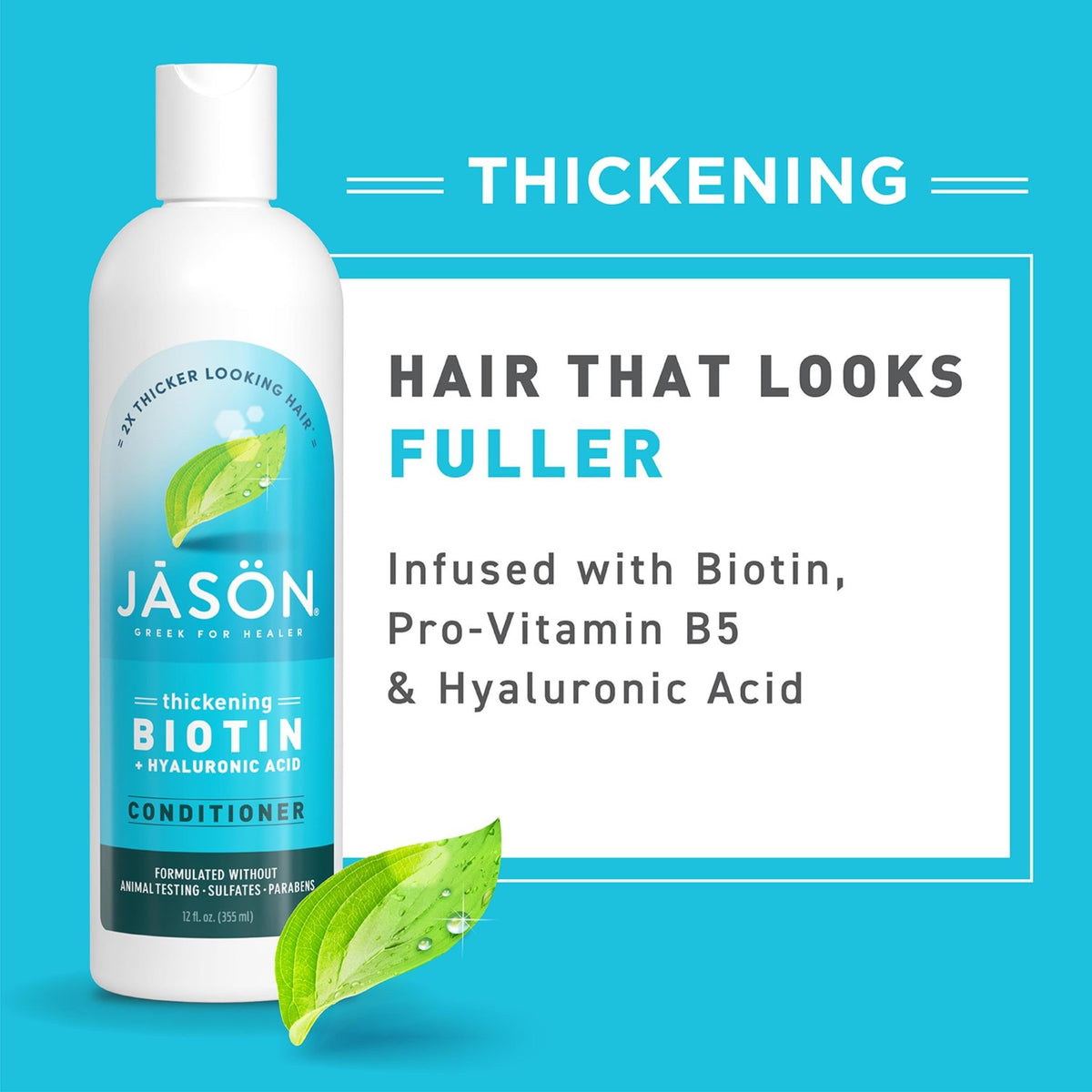 Jason Natural Products Biotin Conditioner, 12 Fluid Ounce Bottle