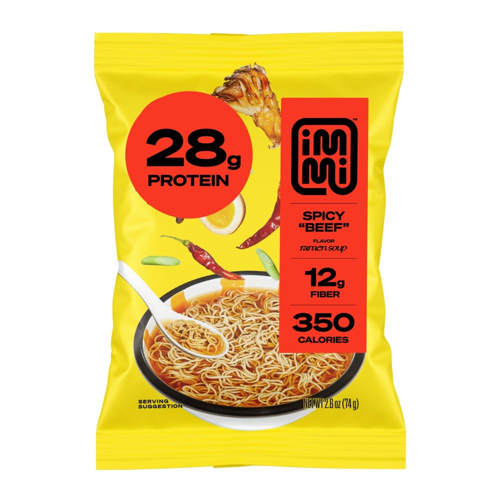 Immi Spicy Beef Ramen, Case of 6, 2.6 oz Packs