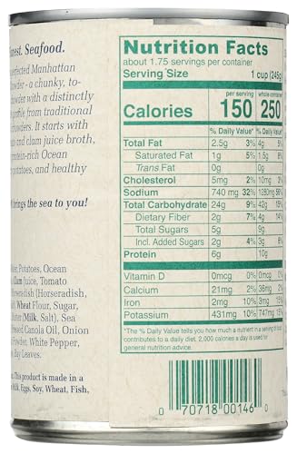 Bar Harbor Manhattan Style Clam Chowder, Case of 6, 14.5 oz Each