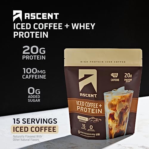 Ascent Native Fuel Iced Coffee High Protein Powder, 14.3 oz