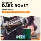Cafe Altura Organic Dark Roast Ground Coffee, Case of 6, 10 Ounce Bags