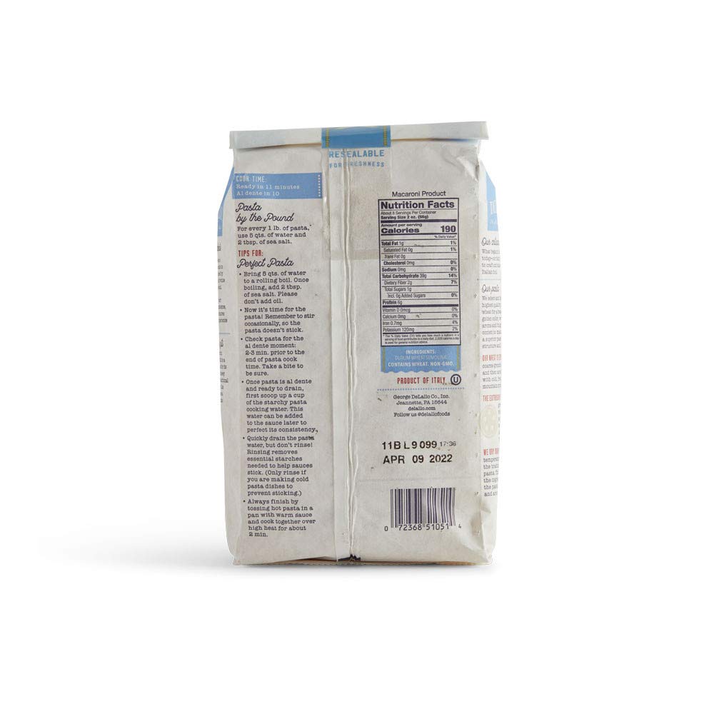 DeLallo Farfalle Bow-Tie Pasta, Case of 8, 16 Ounce Bags