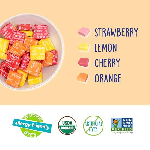 YumEarth Organic Chewys Fruit Flavored Candy Chews, Case of 6, 7.5 Ounce Bags