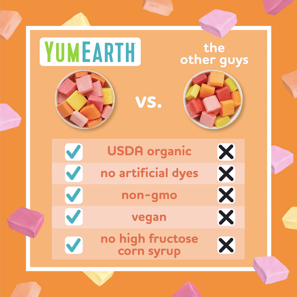 YumEarth Organic Chewys Fruit Flavored Candy Chews, Case of 6, 7.5 Ounce Bags