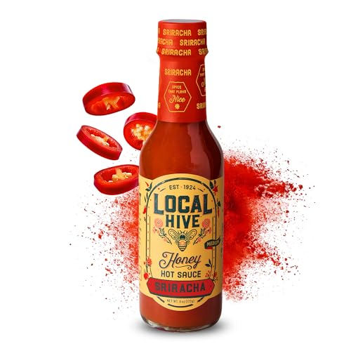 Local Hive Sriracha Hot Sauce Honey, Case of 6, 6 Fluid Ounce Bottles