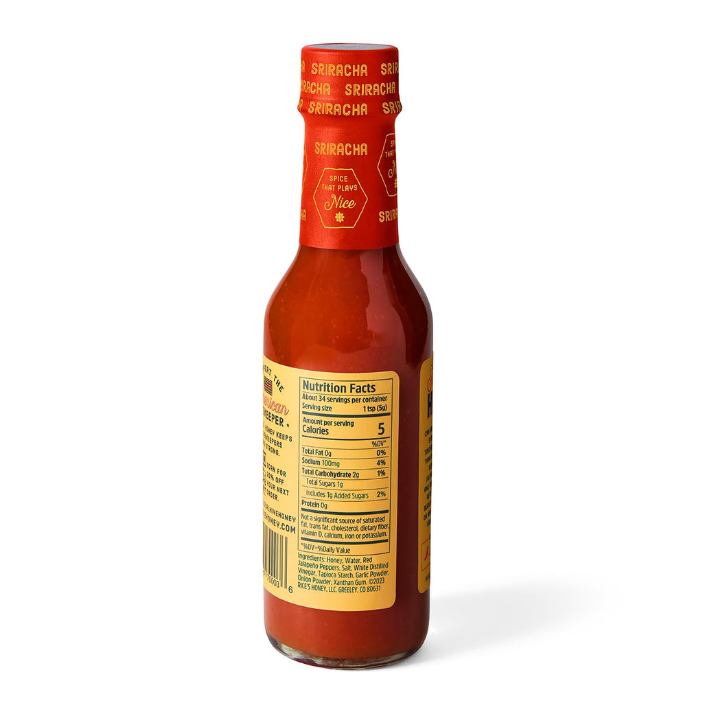 Local Hive Sriracha Hot Sauce Honey, Case of 6, 6 Fluid Ounce Bottles