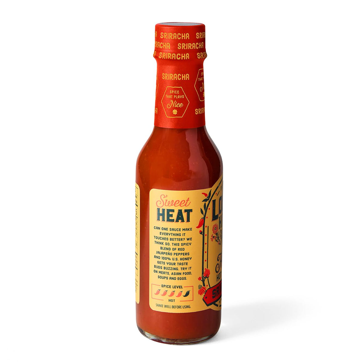 Local Hive Sriracha Hot Sauce Honey, Case of 6, 6 Fluid Ounce Bottles