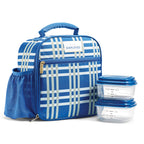 Fit & Fresh Pistachio Plaid Tote with 2 Containers, 1 Count