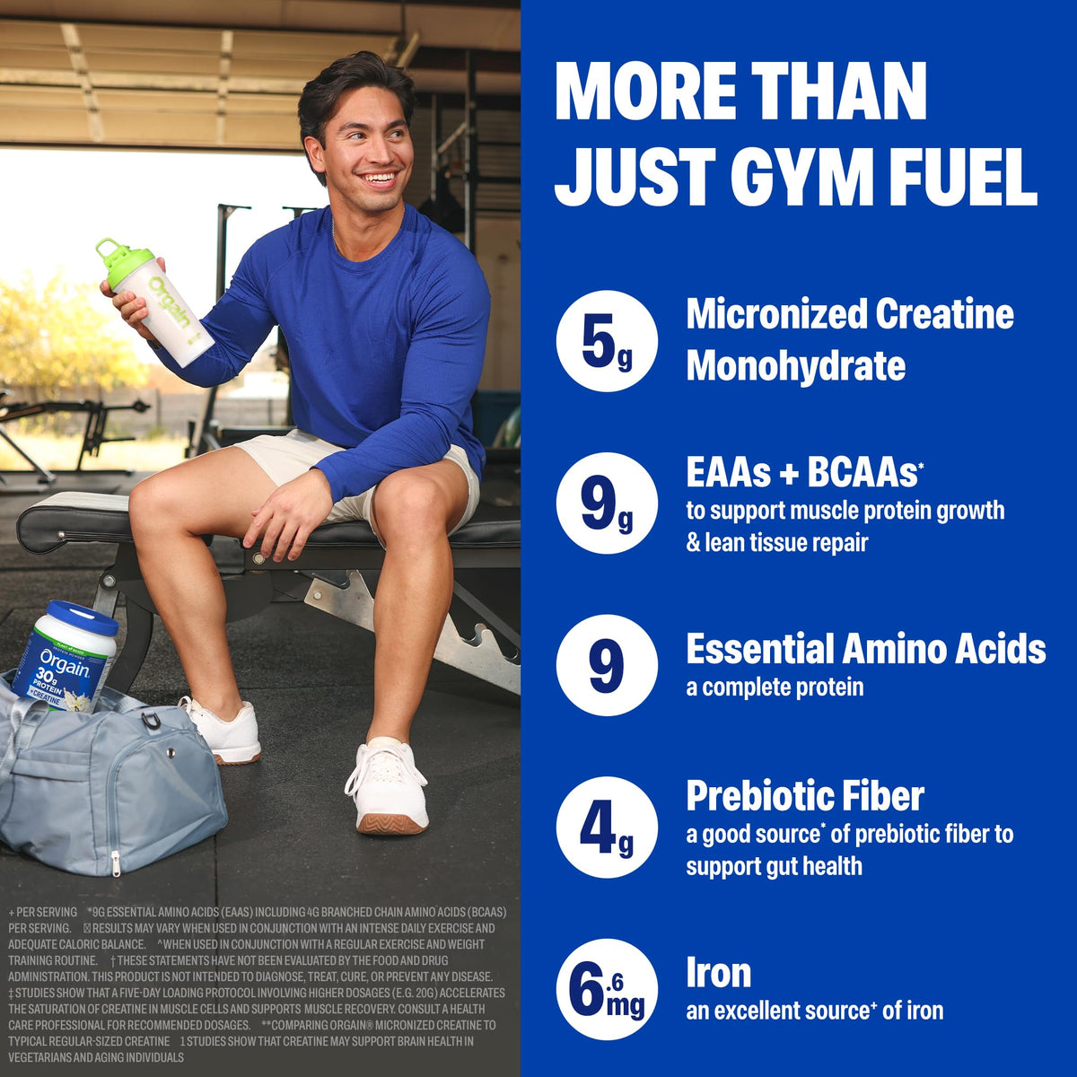 Orgain Vanilla Creatine Protein Powder, 28.2 oz Container