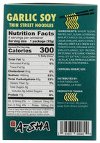 A-Sha Foods Garlic Soy Thin Street Noodles, Case of 6, 13.40 oz Packs