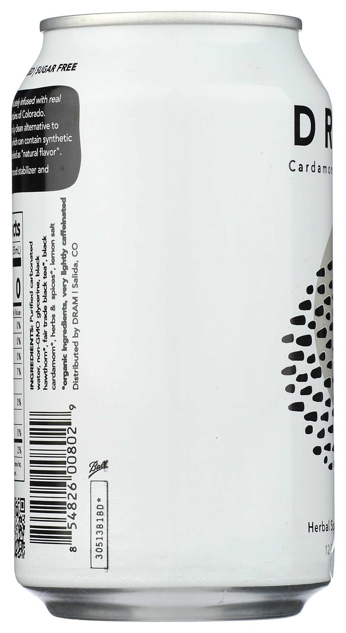 Dram Sparkling Water Cardamom And Black Tea, Case of 24, 12 Fluid Ounce Cans