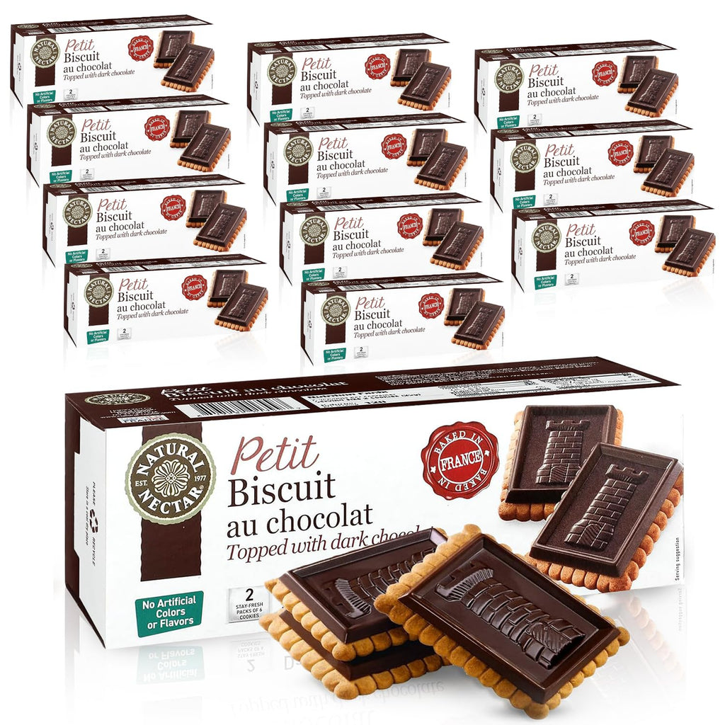 Natural Nectar Dark Chocolate Biscuits, Case of 12, 5.29 Ounce Packages