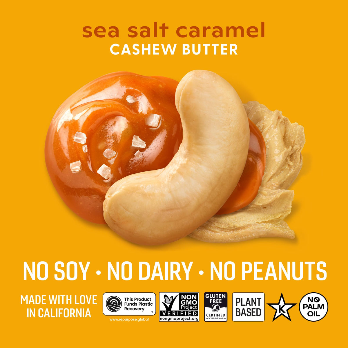 Octonuts Dry Roasted Sea Salt Caramel Cashew Butter, Case of 8, 16 Ounce Jars