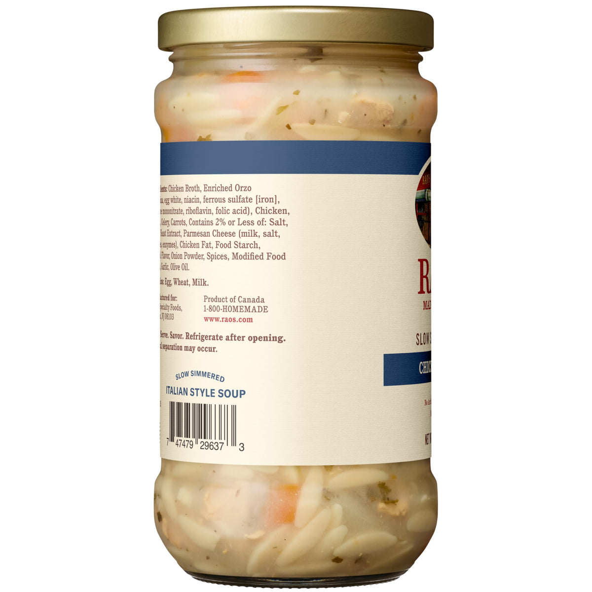 Rao's Chicken And Orzo Soup, Case of 6, 15.25 Oz