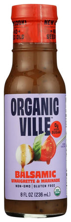 Organicville Organic Olive Oil and Balsamic Vinaigrette, Case of 6, 8 Fl Oz