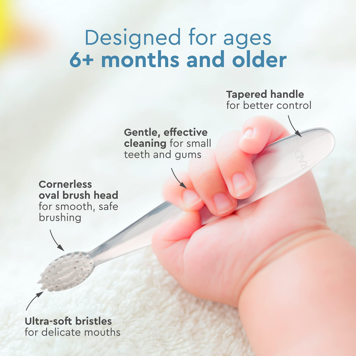 Radius Baby Soft Toothbrush, 6 Months and Up, 1 Count