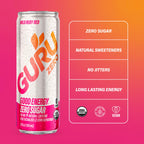 Guru Organic Wild Ruby Red Energy Drink, Case of 24, 12 Fl Oz Cans