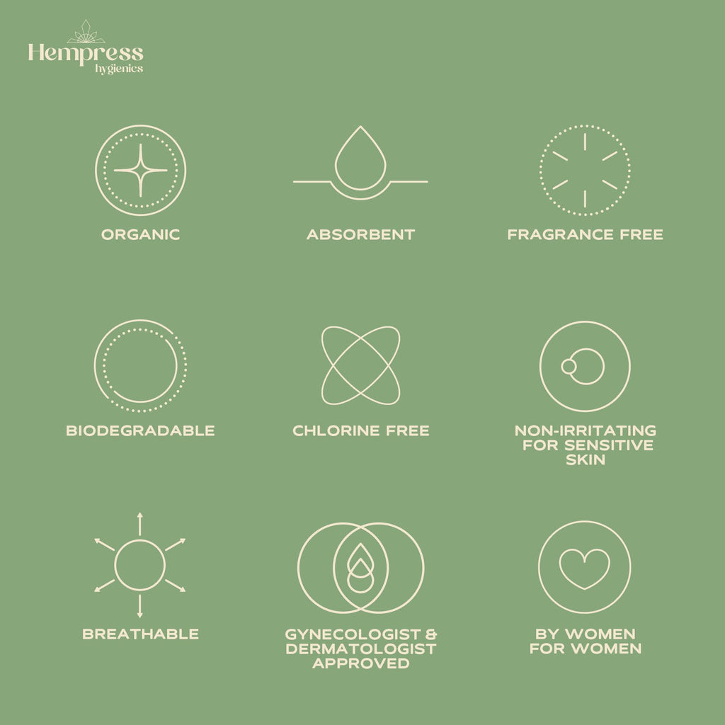 Hempress Hygienics Super Pads with Organic Cover, 12 Count