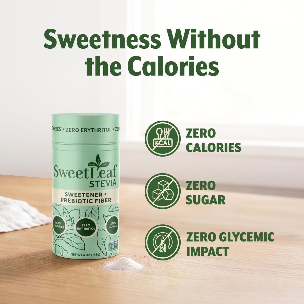 SweetLeaf Stevia Sweetener, Case of 6, 4 Oz Containers