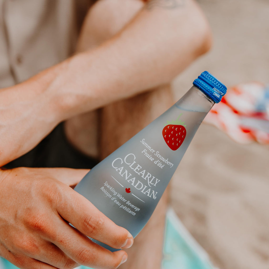 Clearly Canadian Summer Strawberry Sparkling Water, Case of 12, 11 fl oz