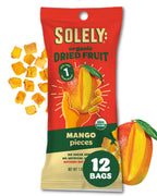 Solely Organic Dried Mango Fruit Pieces, Case of 12, 1 Ounce Bags