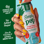 Simply Pop Fruit Punch Prebiotic Soda, Case of 12, 12 Fluid Ounce