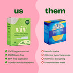 Viv For Your V Organic Cotton Regular Tampons with BPA-Free Applicator, 18 Count