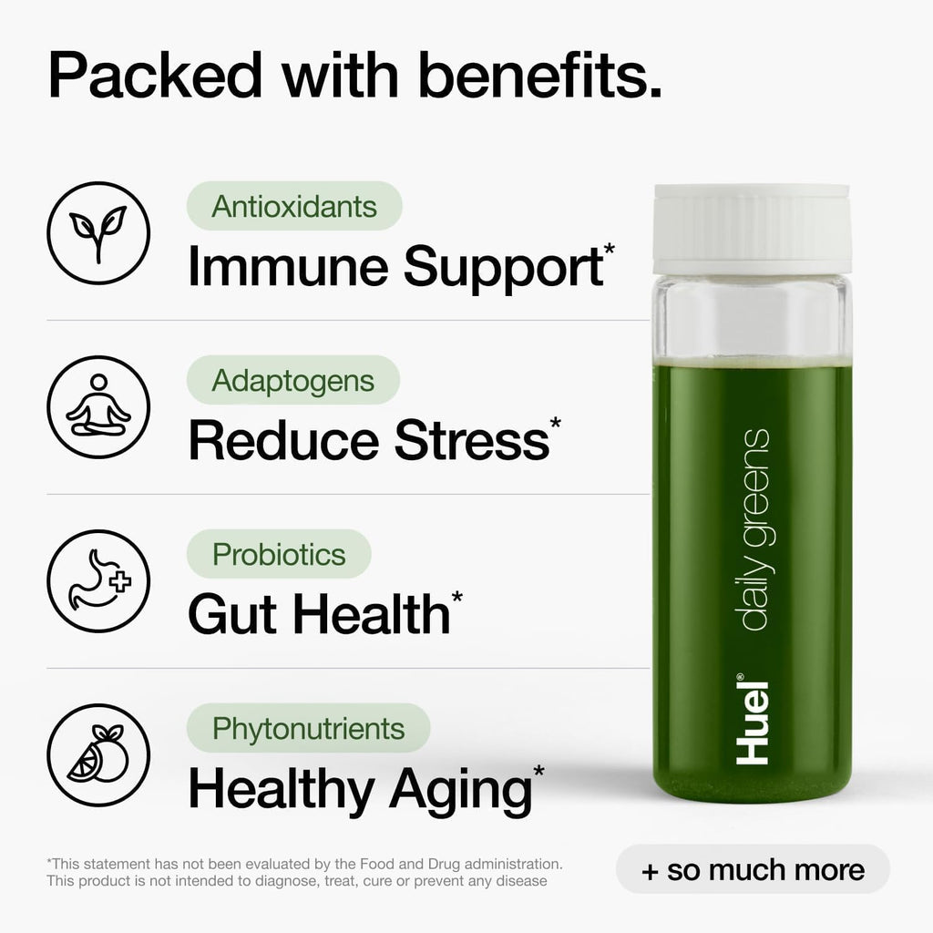Huel Original Daily Greens Supplement Powder, 0.30 Oz Packs, Case of 12