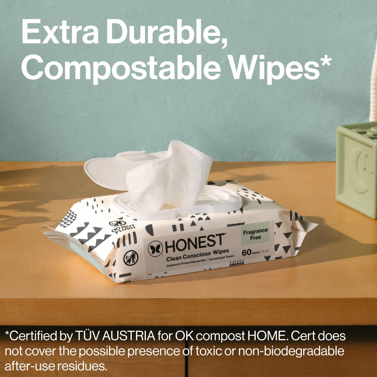 The Honest Company Pattern Play Printed Wipes, 60 Count