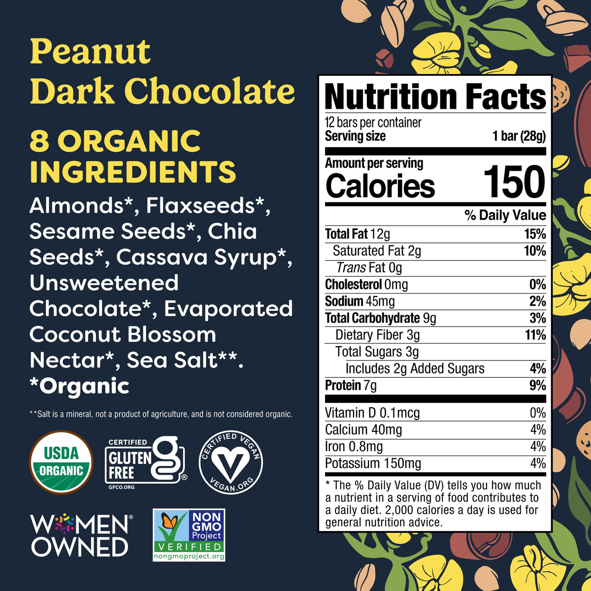 Tosi Organic Peanut Dark Chocolate SuperBites, Case of 12, 1 oz