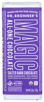 Magic Chocolate Organic Dark Chocolate Sea Salt Bar, Case of 12, 3 oz Bars