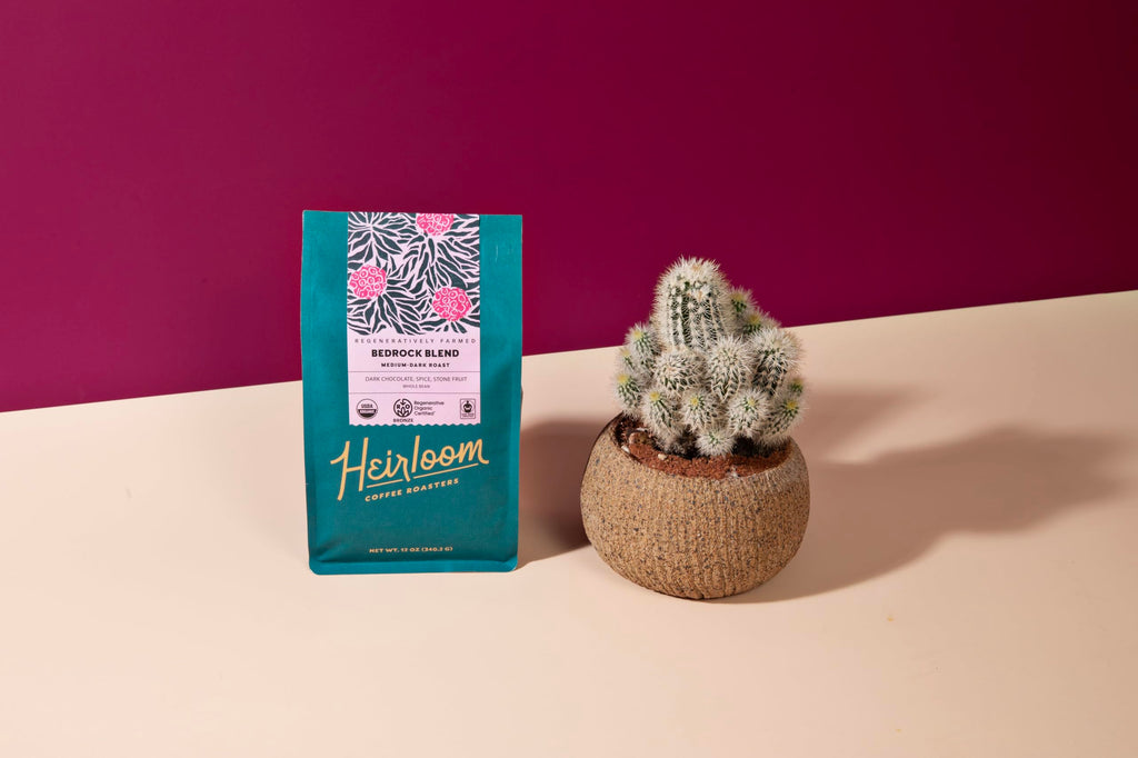 Heirloom Coffee Roasters Organic Bedrock Blend Coffee, Case of 6, 12 oz Each
