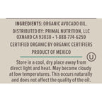 Primal Kitchen Organic Pure Avocado Oil, Case of 6, 16.9 fl oz Each