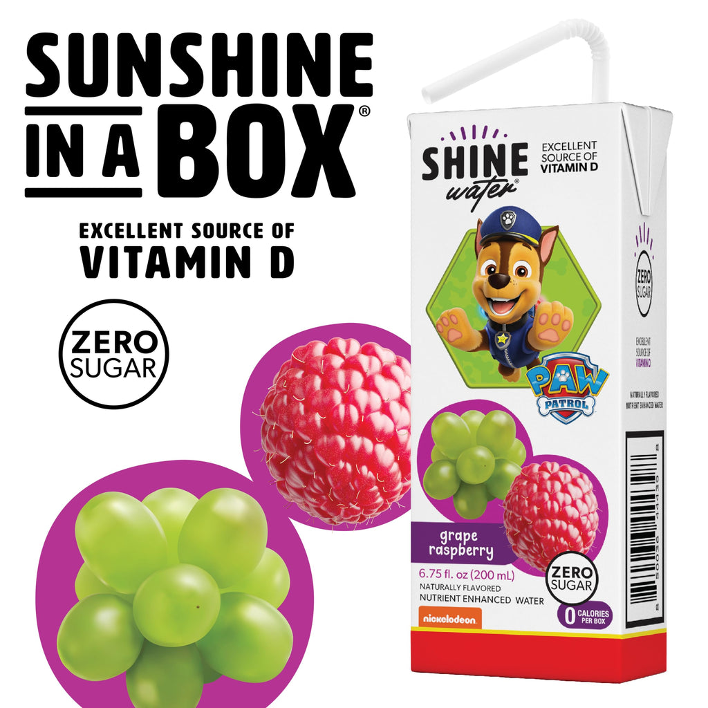 ShineWater Grape Raspberry Kids Drink Boxes, Case of 4, 8 Pack, 6.75 fl oz Each