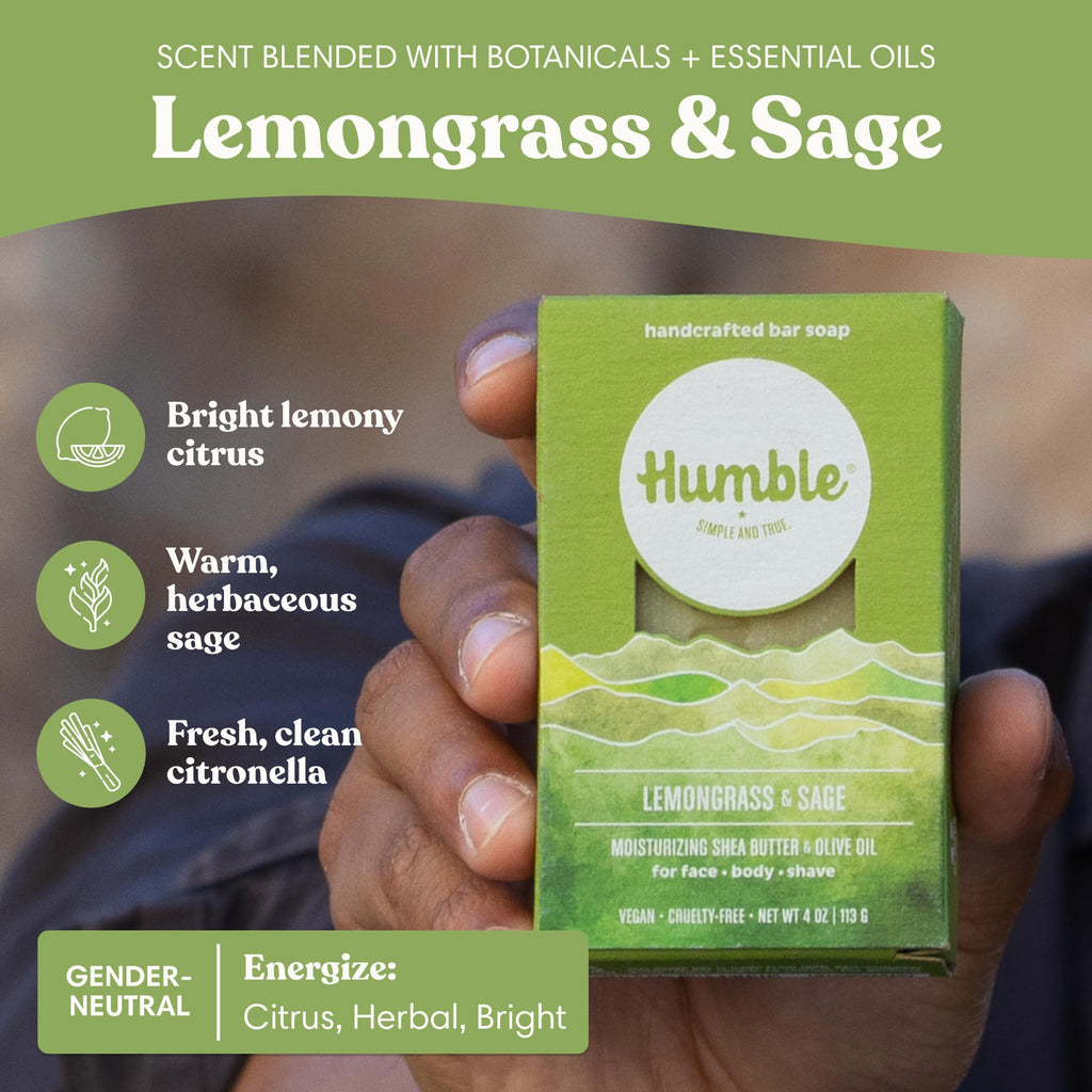 Humble Brands Lemongrass Sage Bar Soap, 4 oz