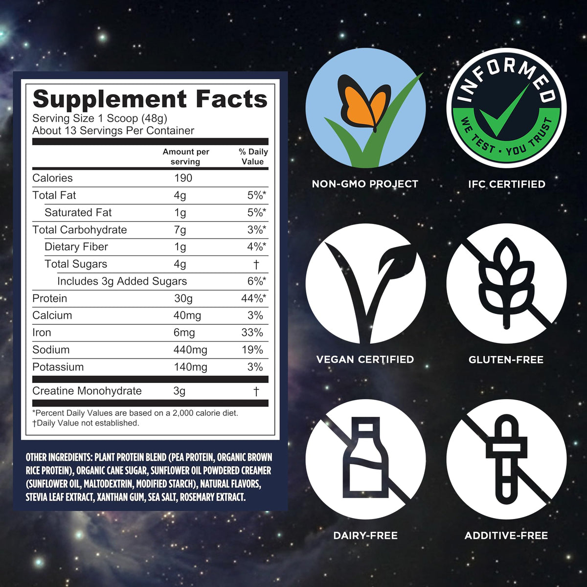 Vega Protein Powder with Creatine Monohydrate, Vanilla, 22 oz