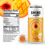 ShineWater Peach Mango Flavored Water, Case of 12, 16 Fluid Ounce Bottles