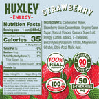 Huxley Strawberry Sequoia Energy Drink, Case of 12, 12 Fl Oz Cans