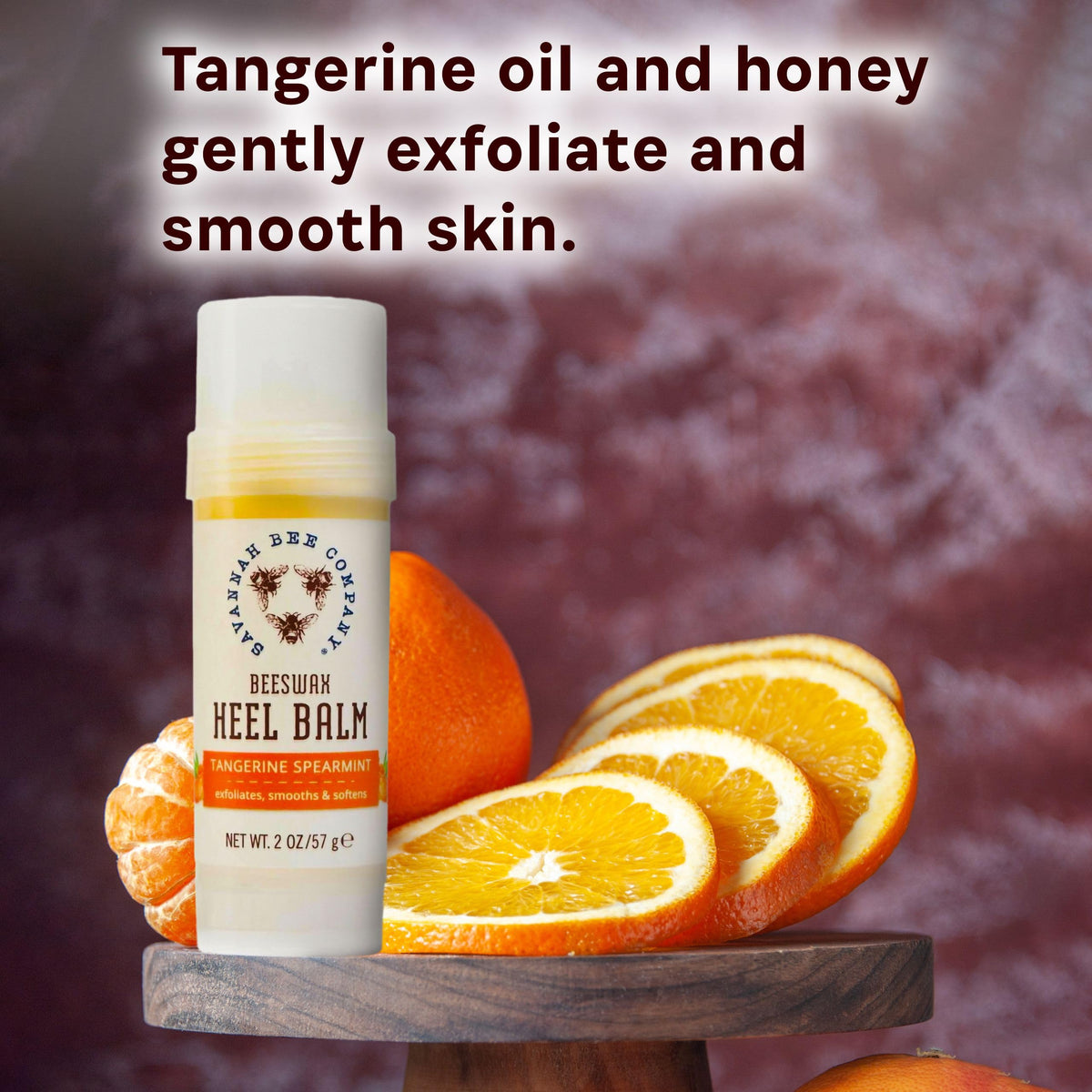 Savannah Bee Company Tangerine Spearmint Beeswax Heel Balm, Case of 6, 2 Ounce Tins