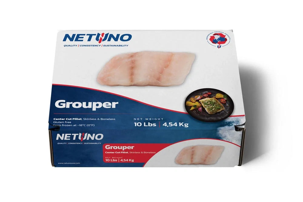 WILD CAUGHT GROUPER 10 POUND CASE 8-10 OZ FILLETS